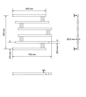 Полотенцесушитель водяной Indigo Zip FZW60-60BR 60x60 см чёрный муар